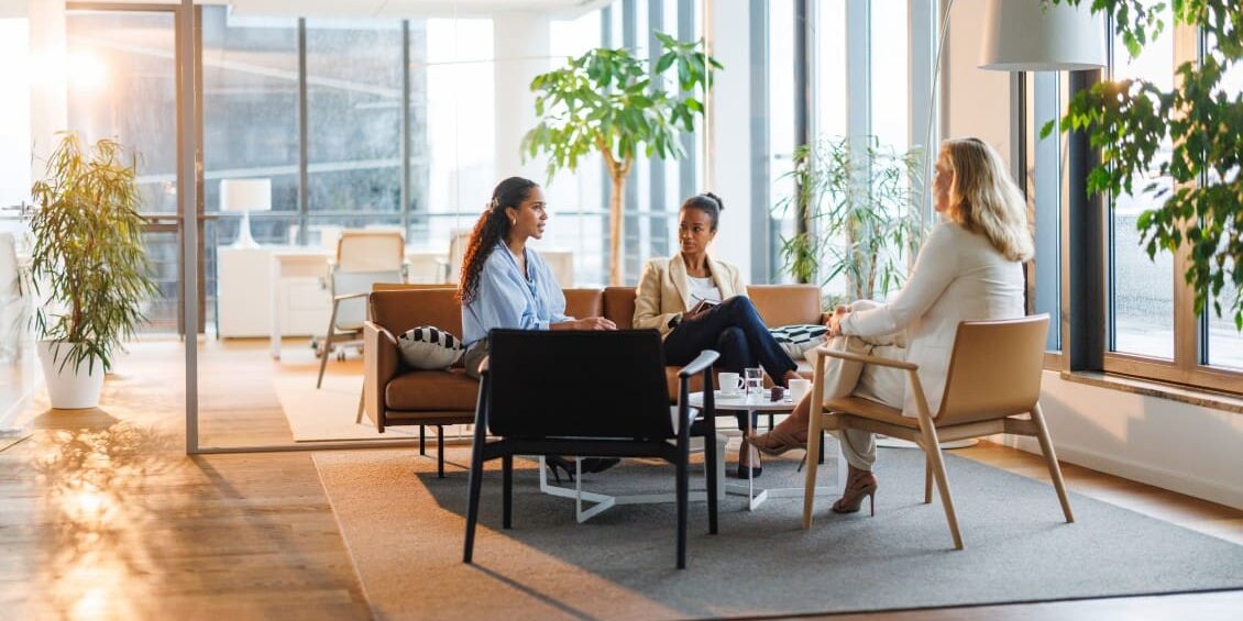 Office meeting in a modern workspace